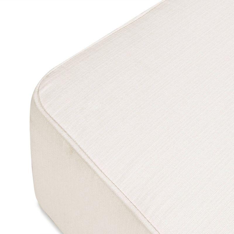 Performance Cream Linen Universal Gliding Ottoman