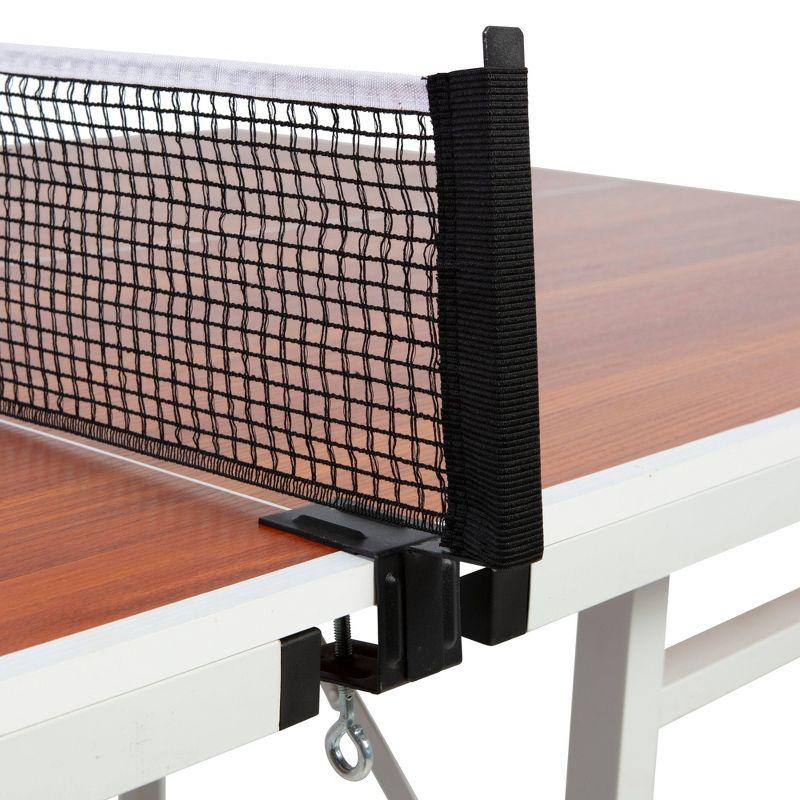 Compact Woodgrain Indoor Ping Pong Table with Folding Design and Net