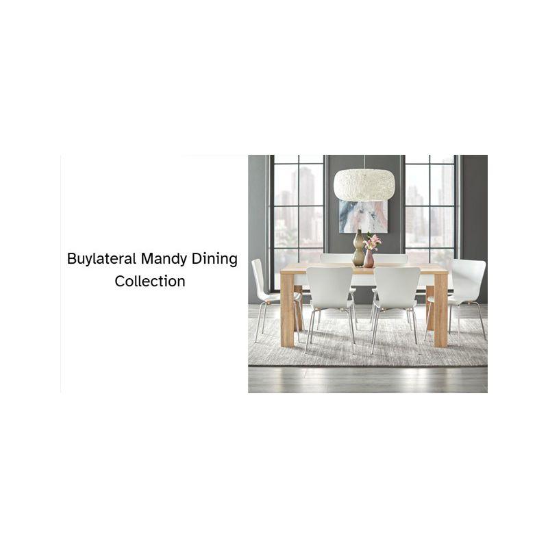 Mandy Dining Table Natural/White - Buylateral: 6-Person Kitchen Table, Melamine Top, Wood Frame, 65" Length