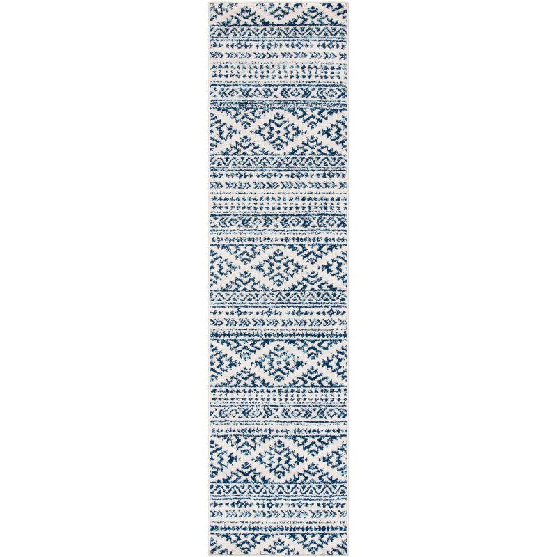 Tulum TUL272 Power Loomed Indoor Runner Rug - Ivory/Navy - 2'x21' - Safavieh
