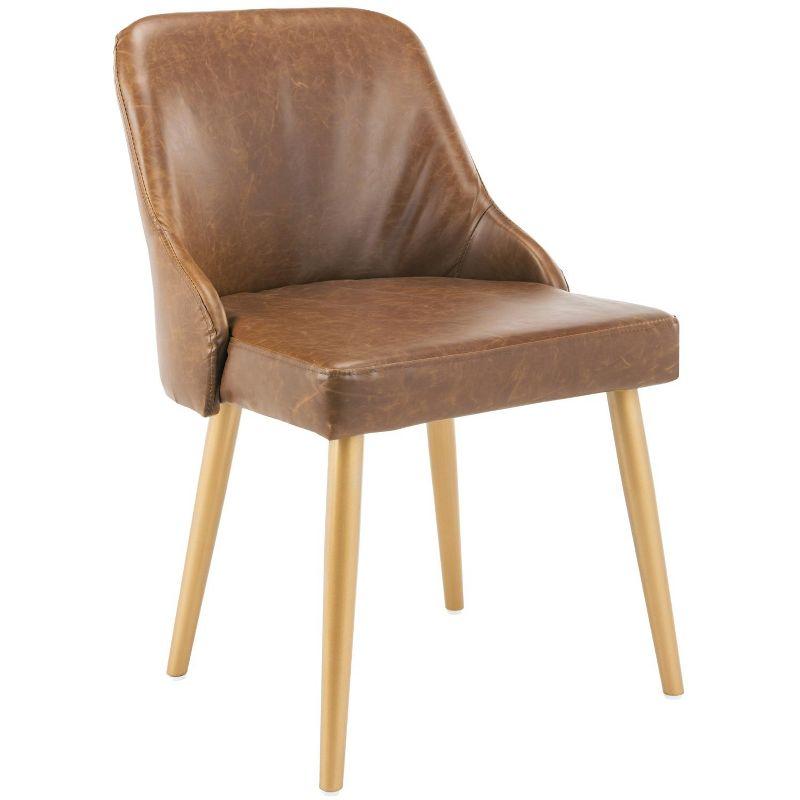Lulu Upholstered Dining Chair (Set of 2) - DCH6200 - Light Brown/Gold - Safavieh