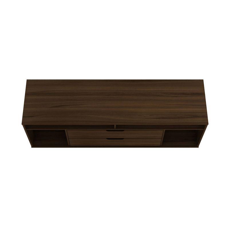 Rockefeller TV Stand for TVs up to 60" with Storage, Cable Management Brown - Manhattan Comfort