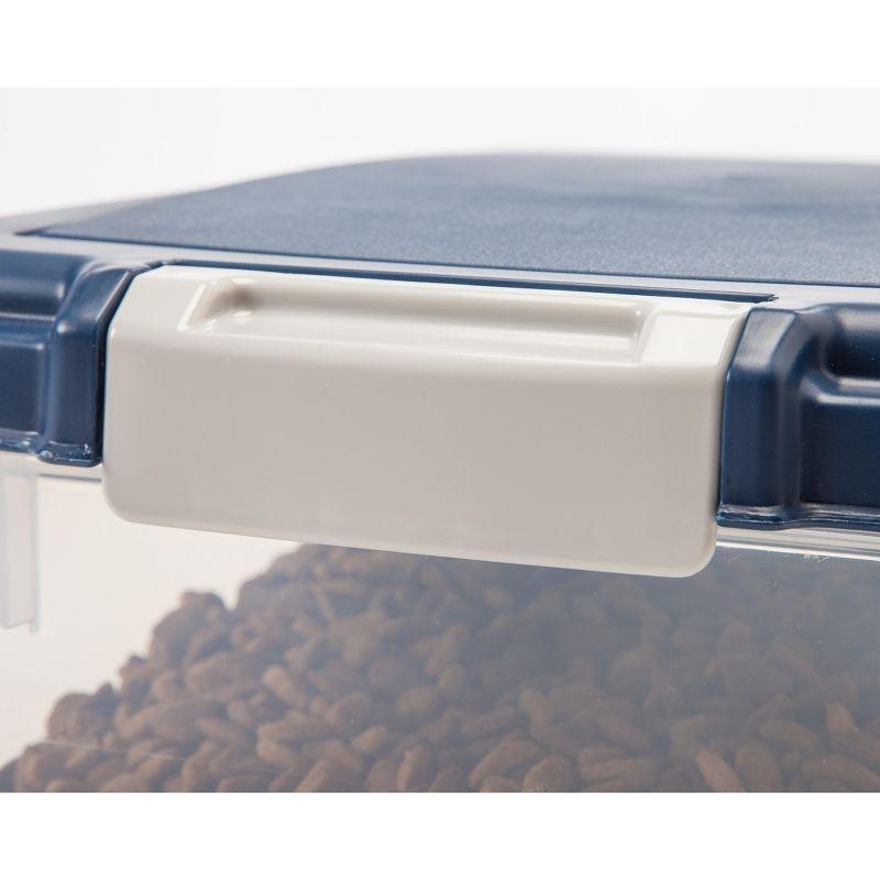 IRIS USA 30 lbs & 11 lbs Combo Airtight Dog Food Storage Container, Stackable Treat Box, Casters, Keep Fresh, Easy Mobility, Navy