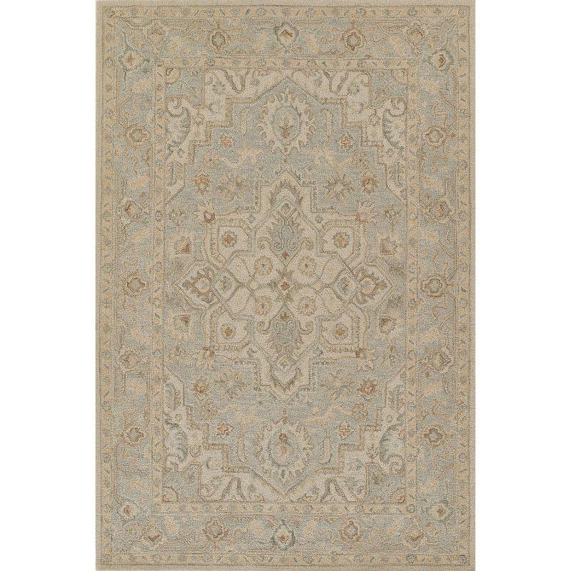 Momeni Pasha Medallion Area Rug Light Blue