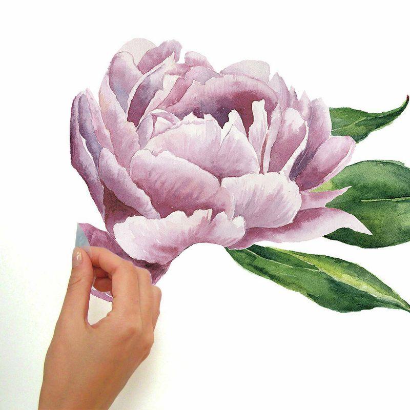 RoomMates Large Peony Peel and Stick Giant Wall Decal: Vinyl Floral Art, Self-Adhesive, Repositionable, Modern Decor