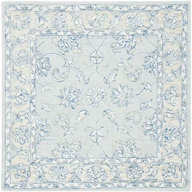 Micro-Loop MLP535 Hand Tufted Area Rug - Blue/Beige - 3'x3' - Safavieh.
