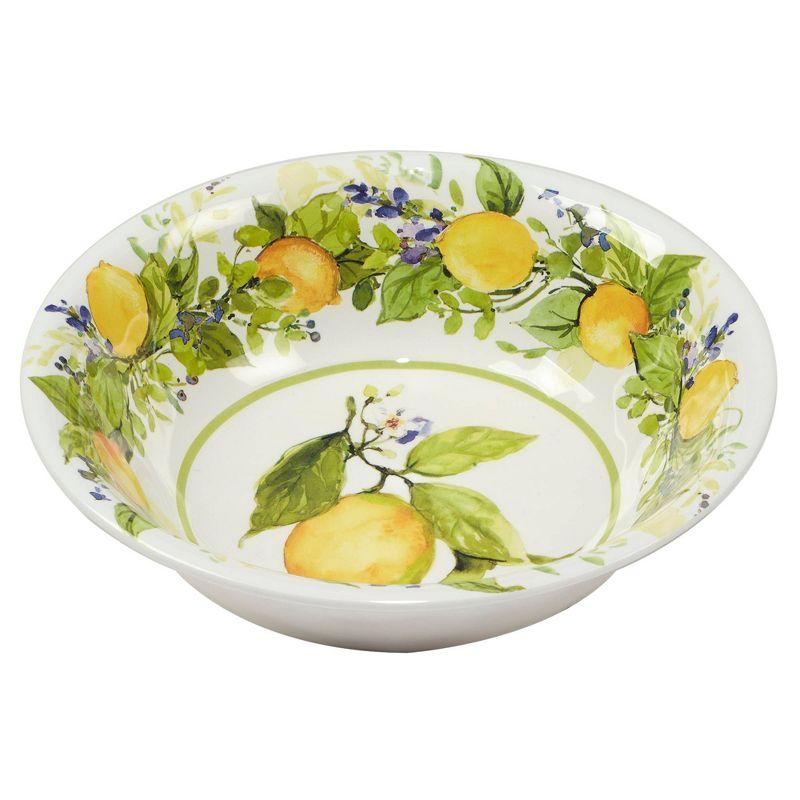 Lemon Zest Floral Melamine 12-Piece Dinnerware Set