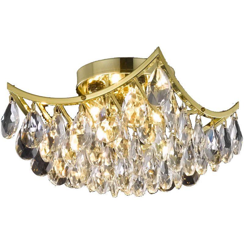 Elegant Lighting Clara Collection Flush Mount D12in H7in Lt:4 Gold Finish