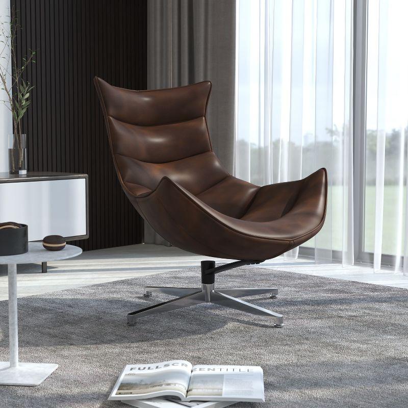 Flash Furniture Bomber Jacket LeatherSoft Swivel Cocoon Chair