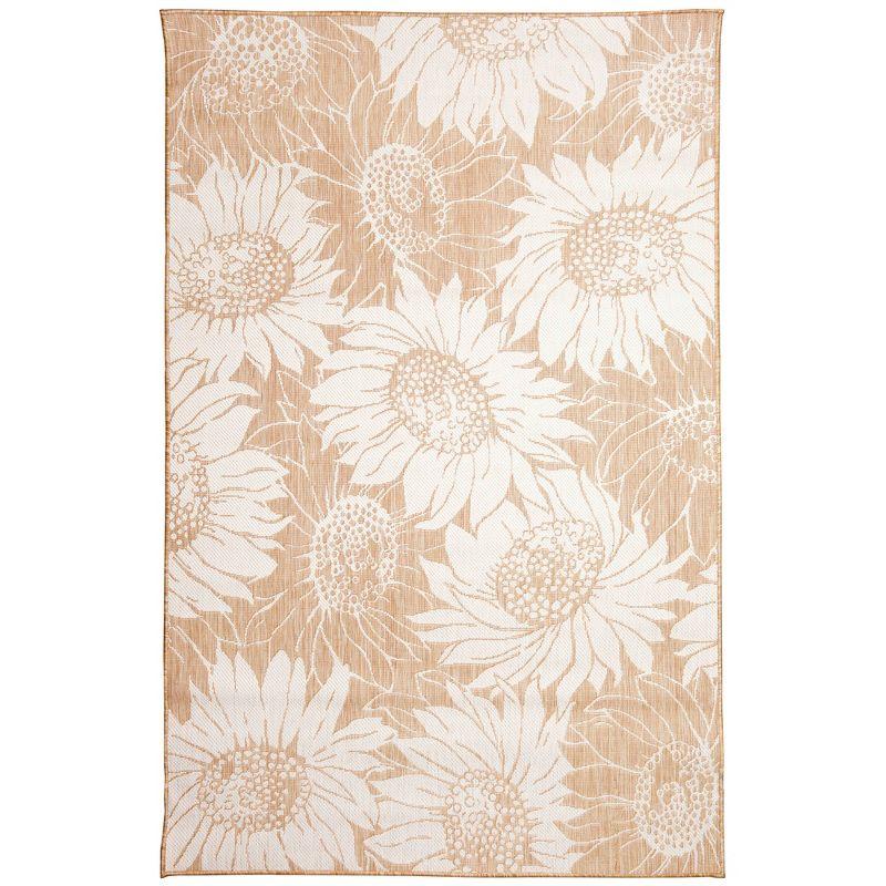 Liora Manne Carmel Sunflower Field Indoor/Outdoor Rug Sand 6'6" x 9'4"