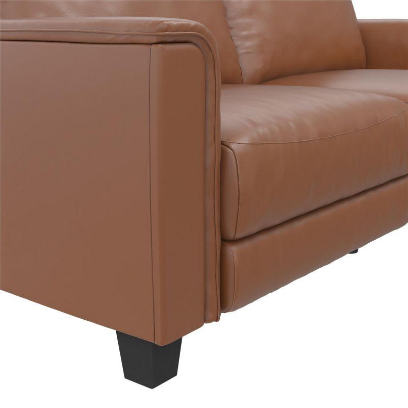 DHP Colton 3-Seater Upholstered Sofa, Camel Faux Leather