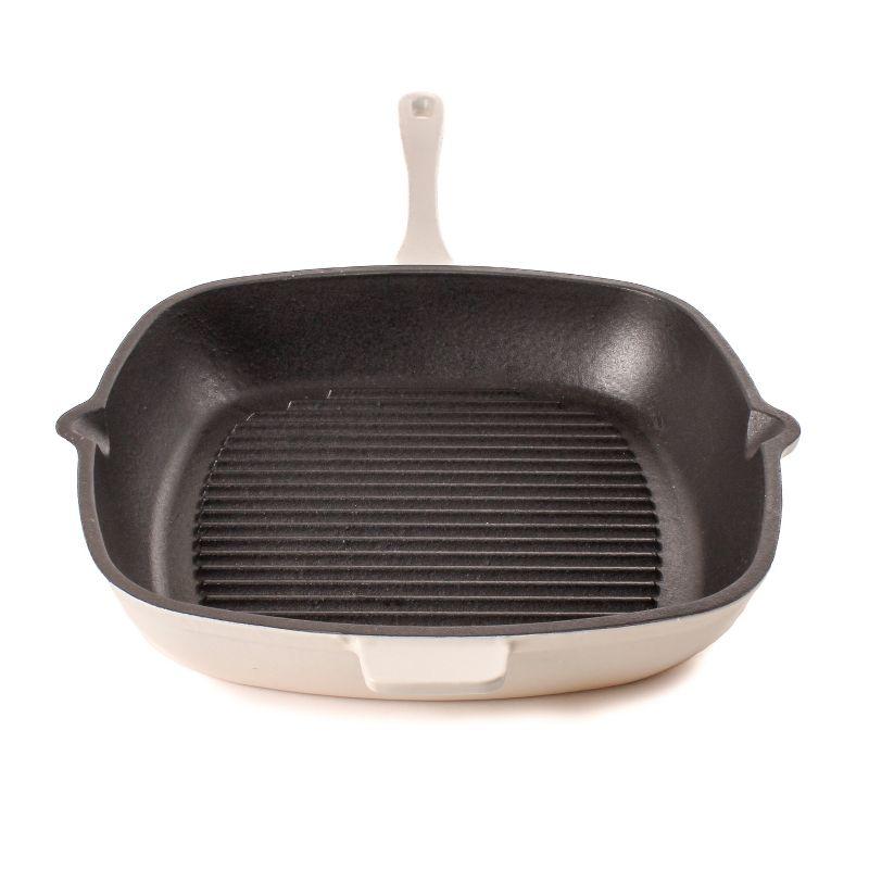 Neo 11" Cast Iron Square Grill Pan, Meringue