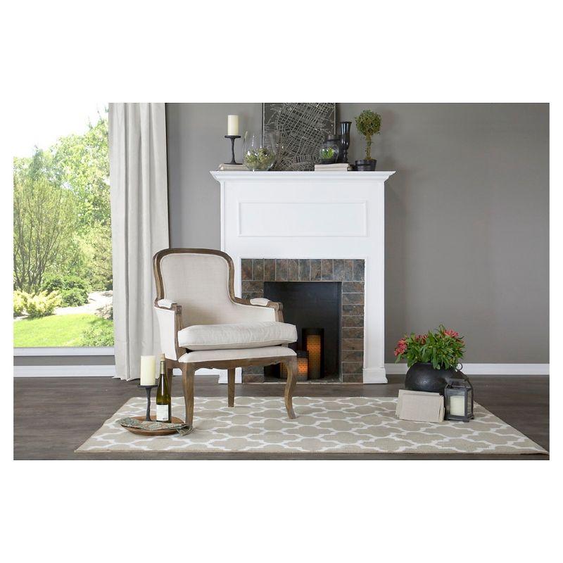 Napoleon Traditional French Accent Chair Ash - Baxton Studio: Cedar Frame, No Assembly, Polyester Upholstery