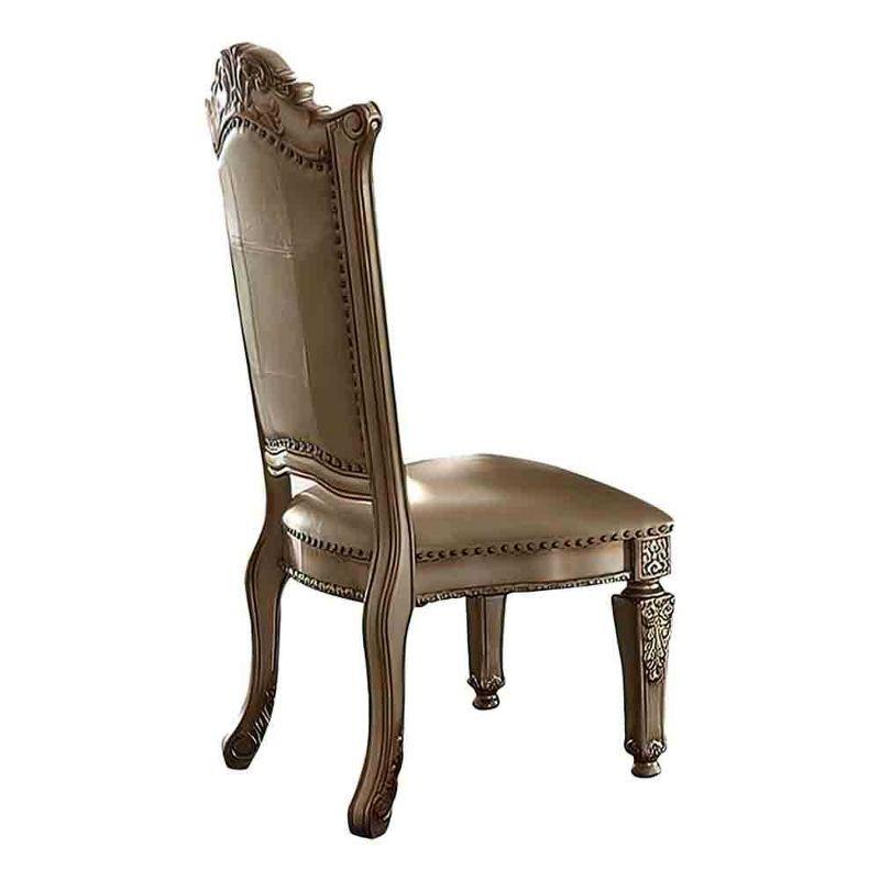 ACME Furniture Vendome Tufted Upholstered Side Chair in Gold Patina (Set of 2)