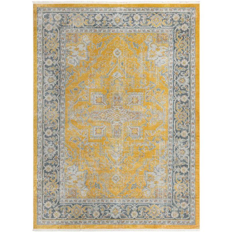 Unique Loom Baracoa Collection Area Rug - Prado (9'  x 12' Rectangle Yellow/Ivory)
