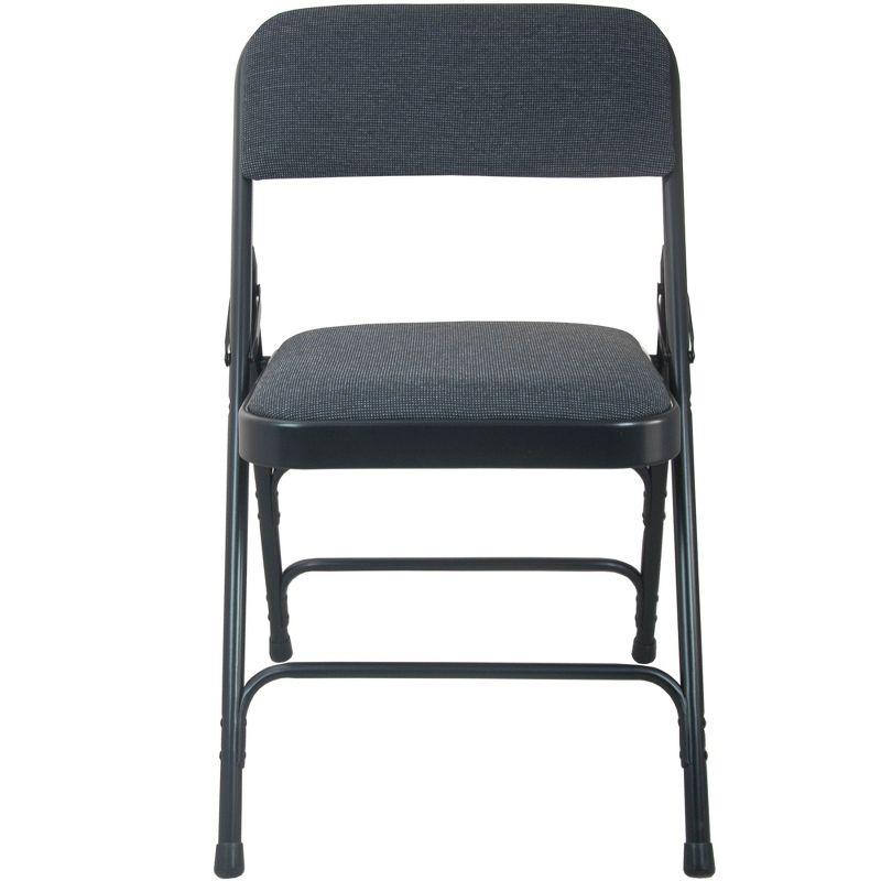 Black Metal and Fabric Armless Folding Chair Set