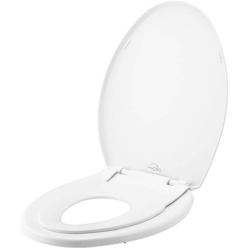 Little2Big Elongated Toilet Seat with Built-In Potty Training Seat