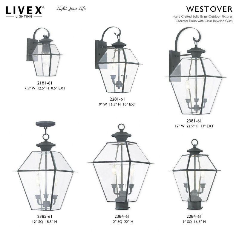 Livex Lighting Westover 3 - Light Post Light in  Charcoal