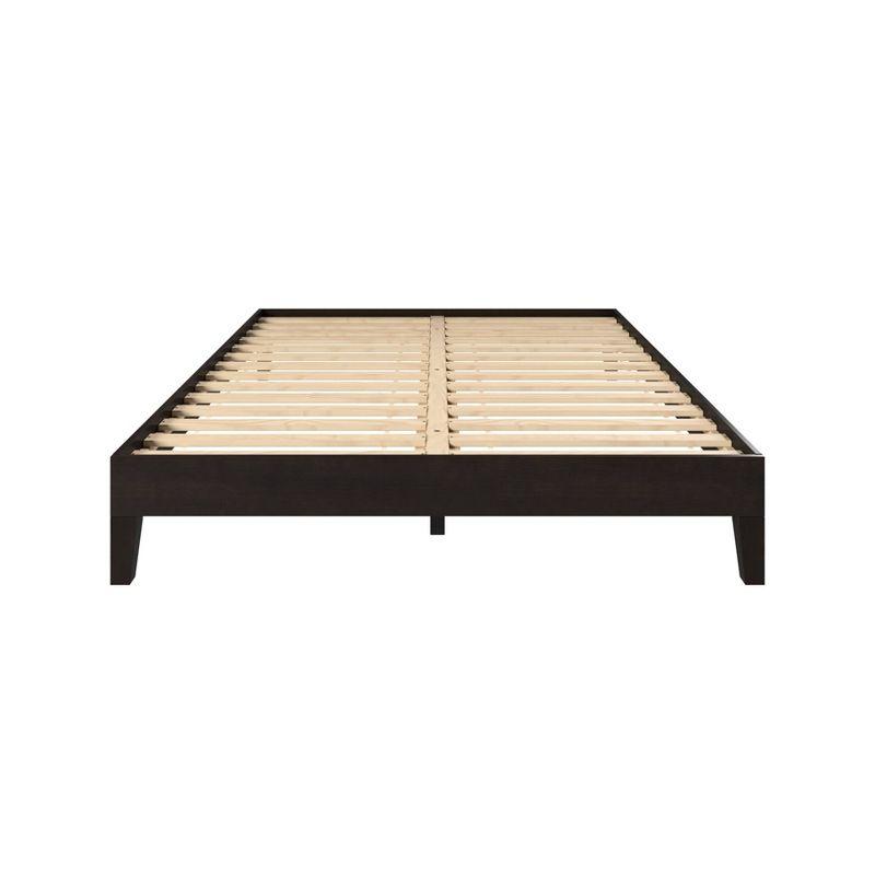 Nix Black Pine Wood Queen Platform Bed with Drawer