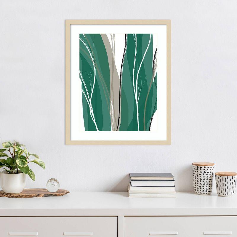 Sea Meadow IV Green and Beige Abstract Framed Wall Art