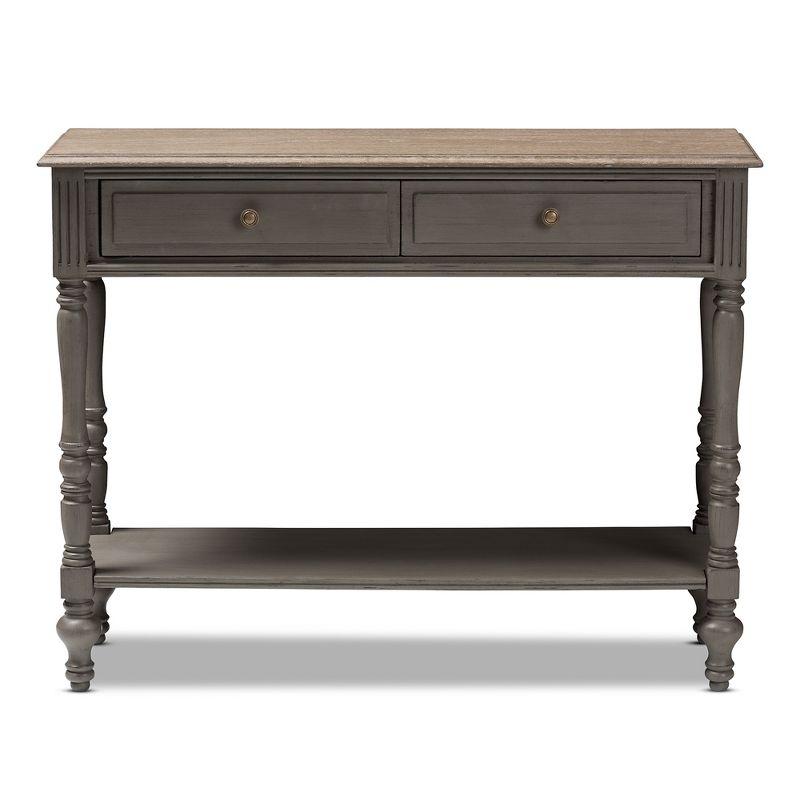 Noemie Country Cottage Farmhouse Finished 2 Drawer Console Table Brown - Baxton Studio