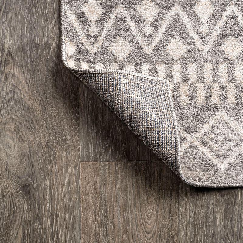 3'x5' Ifrane Berber Geometric Stripe Area Rug, Gray/Cream - JONATHAN Y