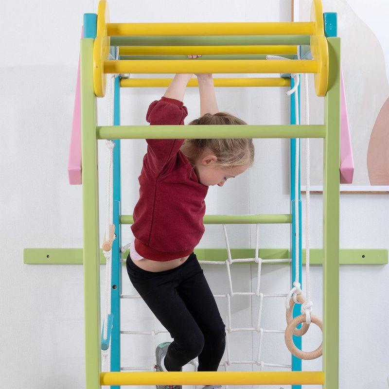Avenlur Grove - Wood indoor 8-in-1 Wall Jungle Gym, Color