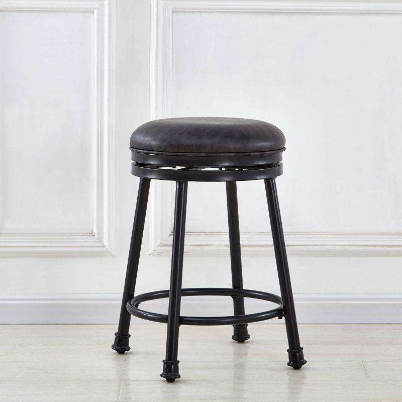 Giselle Swivel Upholstered 24'' Counter Stool with Metal Frame