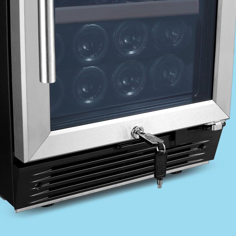 Comfee 28-Bottle Dual Zone Free Standing Beverage and Wine Cooler, Stainless Steel
