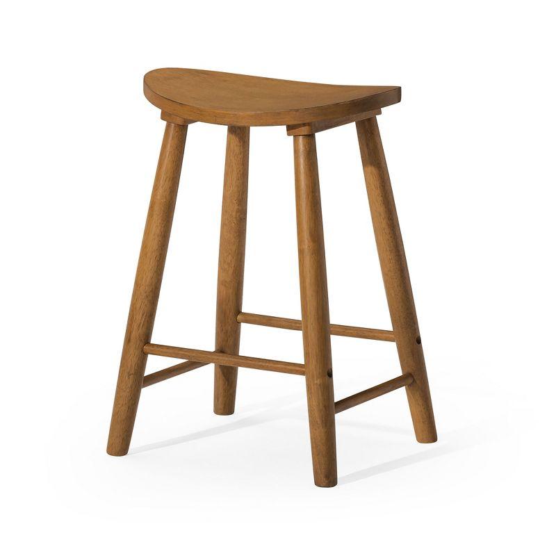 Maven Lane Luna Backless Modern Dining Kitchen Stool with Narrow Saddle Seat, Set of 3