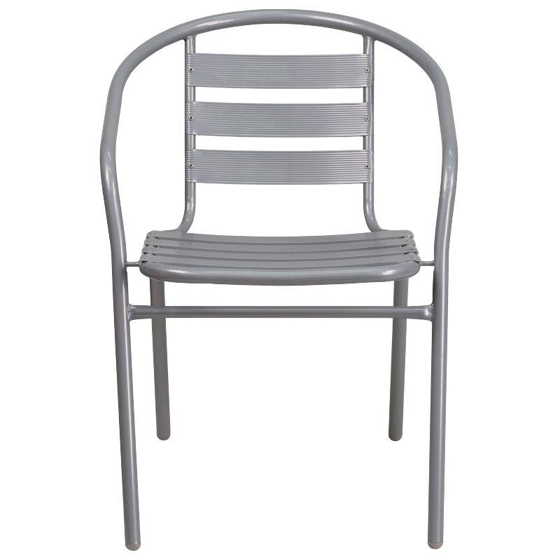 Flash Furniture Lila Metal Restaurant Stack Chair with Aluminum Slats