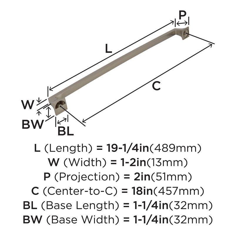 Amerock Mulholland 18 inch (457mm) Center-to-Center Satin Nickel Appliance Pull