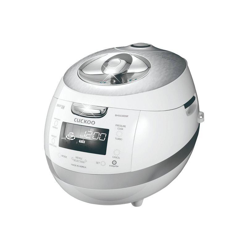 Cuckoo Electronics CUCKOO  6-Cup  Induction Heating Pressure Rice Cooker with Nonstick Inner Pot, 16 Menu Modes, Fuzzy Logic Tech, 3 Voice Guide, Auto Clean (White) CRP-BHSS0609F