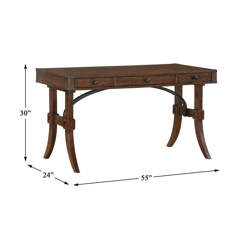 Lexicon Cardano Wood Writing Desk in Driftwood Charcoal