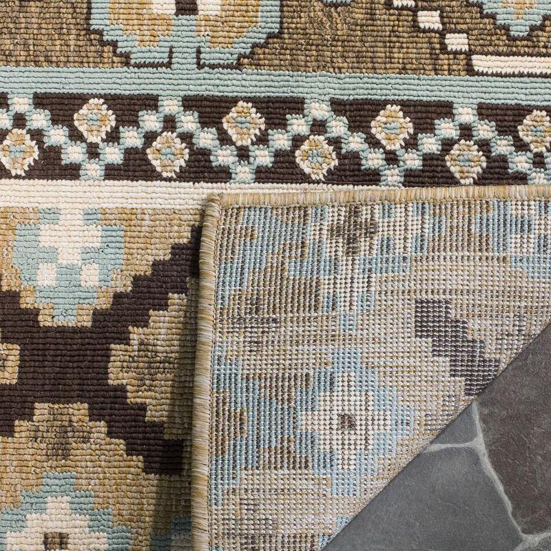Veranda VER097 Power Loomed Indoor and Outdoor Area Rug - Creme/Brown - 5'3"x7'7" - Safavieh.