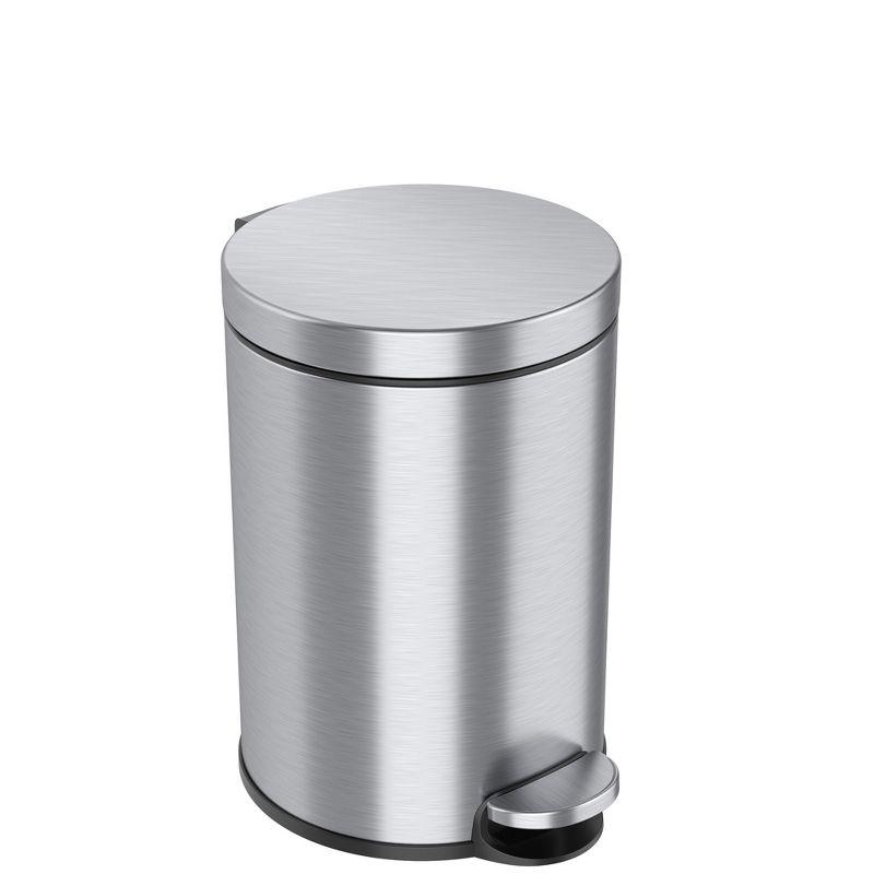 Itouchless Softstep 3.2 Gallon Stainless Steel Step Trash Can With Odor Filter 12 L Bathroom, Kitchen, Home Office Pedal Garbage Bin, Removable Bucket