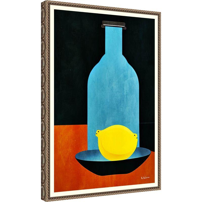 Amanti Art Bottle With Lonesome Lemon by Bo Anderson Canvas Wall Art Print Framed 16 x 23-in.