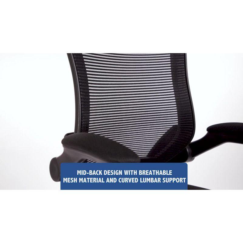 Flash Furniture Mid-Back Mesh Ergonomic Drafting Chair with Adjustable Foot Ring and Flip-Up Arms