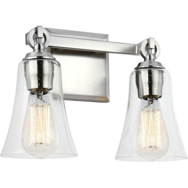 Generation Lighting Monterro 9 1/2" Satin Nickel 2-Light Wall Sconce