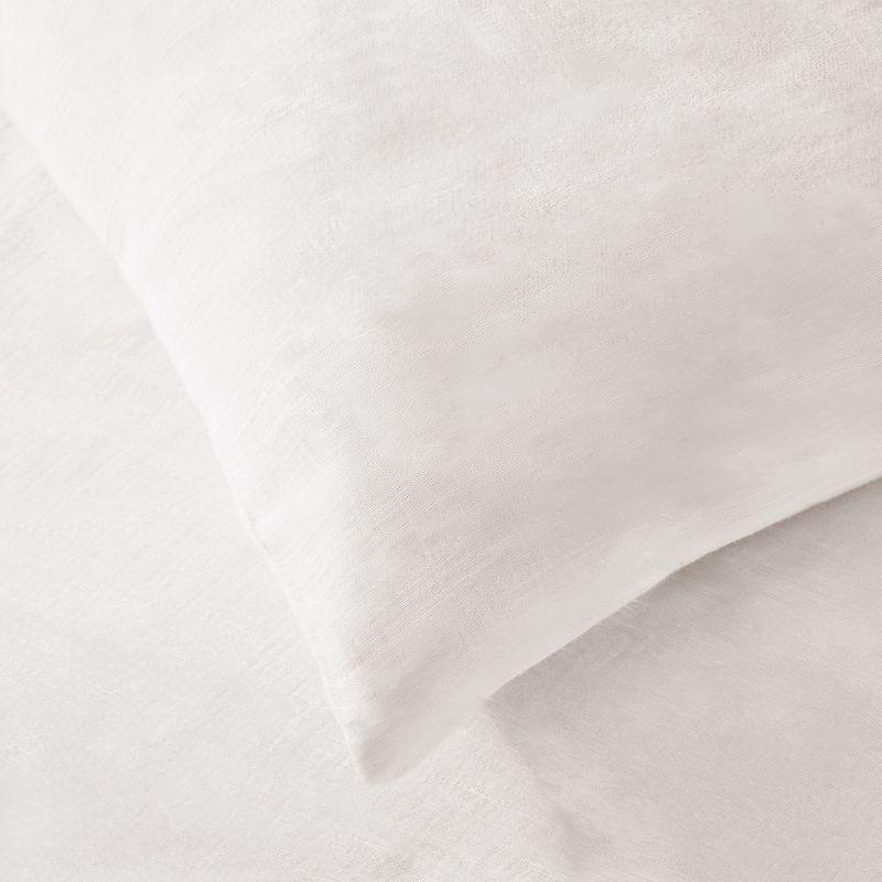 Natural Linen Queen Duvet Cover Set with Pillow Shams