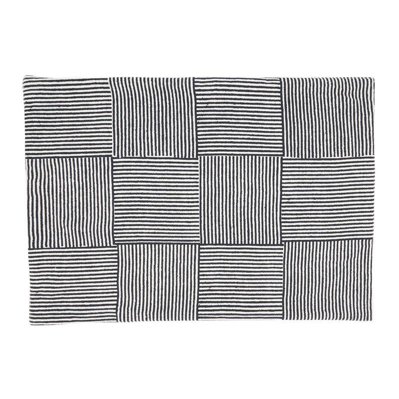 Black and White Striped Cotton Placemats, Set of 4