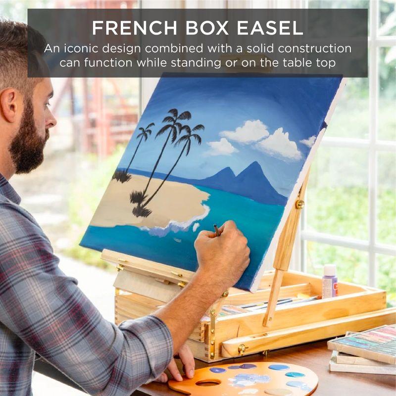 Best Choice Products French Easel, 32pc Beginners Kit Portable Wooden Adjustable Tripod  w/ Paint Supplies - Black