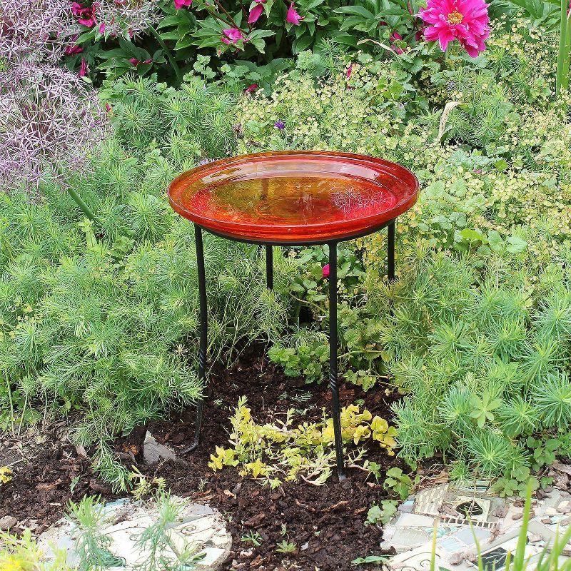 2.5" Reflective Crackle Glass Birdbath Bowl - Alcha Designs