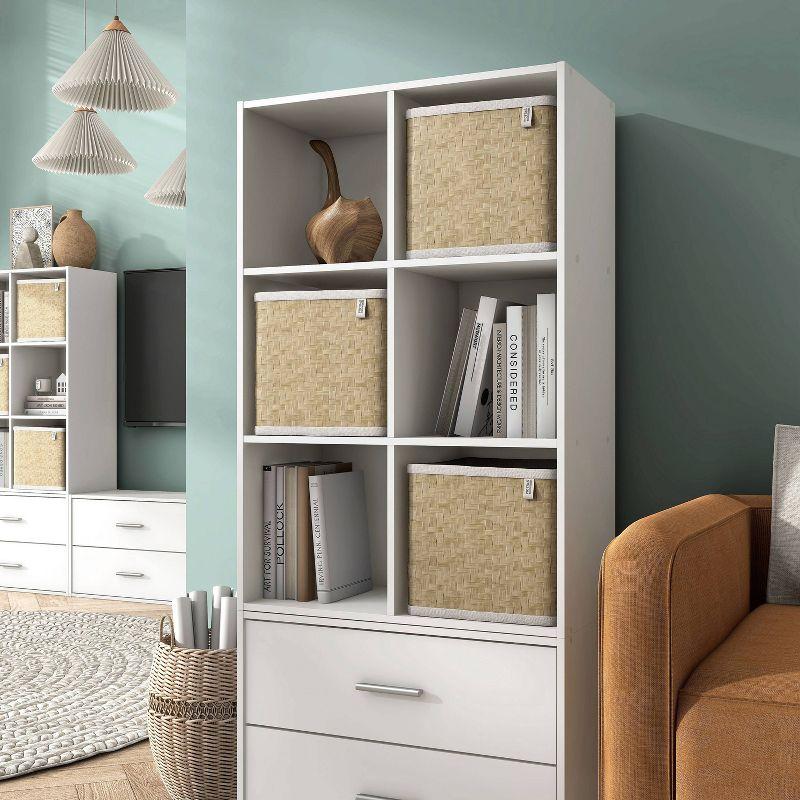 24/7 Shop At Home 35" Silkpath Modern 6 Cube Stackable and Modular Bookcase