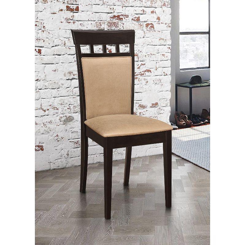 Simple Relax Set of 2 Upholstered Side Chairs in Cappuccino and Tan