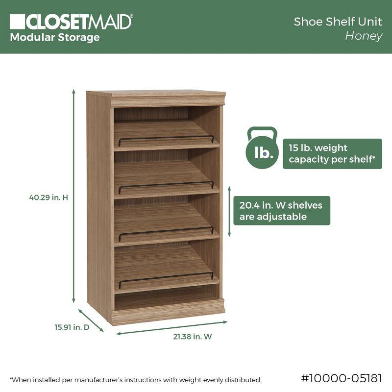 Modular Storage 21.38" W Shoe Shelf Unit with 4 Shelves