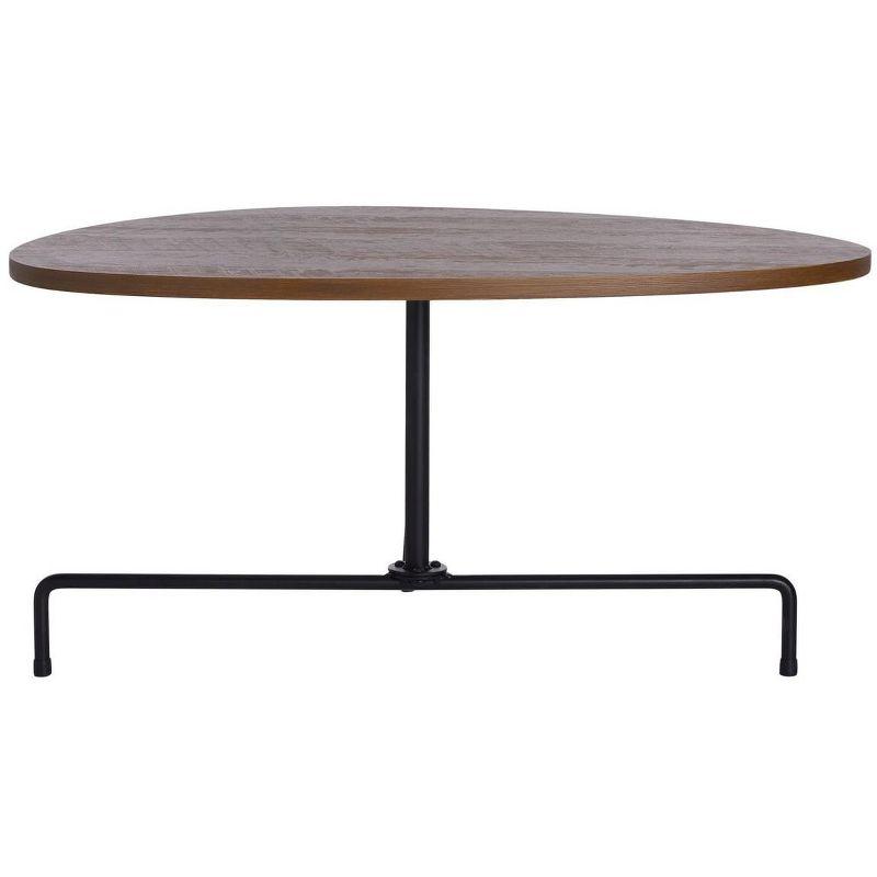 Bauhaus Influence Walnut & Black Metal Tripod Coffee Table