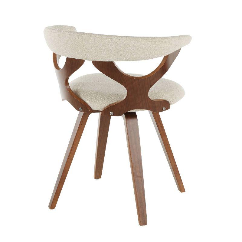 Gardenia Mid-Century Modern Dining Accent Chair with Swivel Cream - LumiSource: Bent Wood Legs, Polyester Upholstery, 250lb Capacity
