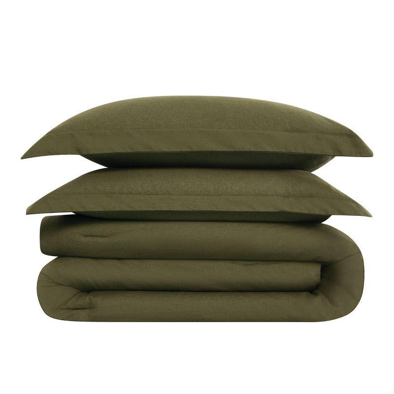 Brooklyn Loom 3pc Full/Queen Flax Linen Comforter Set Moss Green