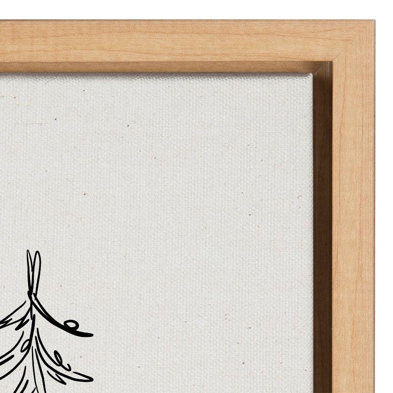 Sylvie Minimalist Evergreen Trees Sketch Framed Wall Canvas - Kate & Laurel All Things Decor